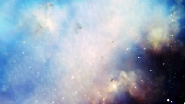 Space Flight Beautiful Blue Cloud Nebula Star Sky Render Loop — Vídeo de Stock