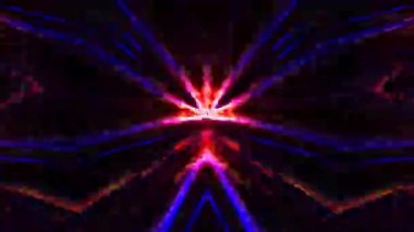 Parlayan parlak mavi neon kaleydoskop soyut dijital tünel sektörlerinden oluşan sonsuz döngü renkli dönen tünel. Siber renkli öncü duvar ve ışık saçan dönüşlü animasyon. Geometrik V
