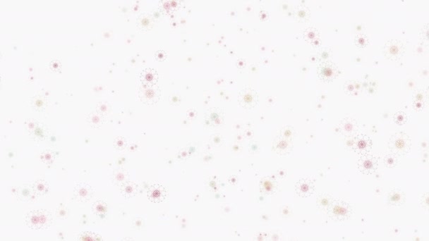 Abstrakte Pastell Schneeflocken Fallen Hintergrund Schleife Pastell Regenbogen Verträumte Farbe — Stockvideo