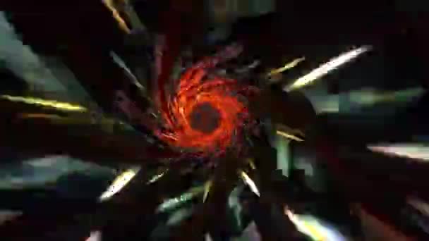 Boucle Résumé Hypnotique Multicolore Scintillement Lumineux Hyperespace Tunnel Distorsion Vortex — Video