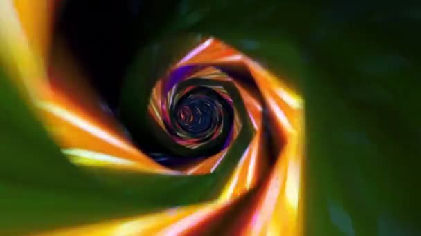 Soyut Hipnotik Karanlık Renkli Hiperuzay Girdap Tünelinin Zaman Uzay Animasyonu — Stok video