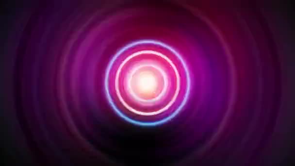 Abstrakt Hypnotisk Färgglada Glöd Radial Cirkel Loop Hypnotiska Vågor Utstrålar — Stockvideo