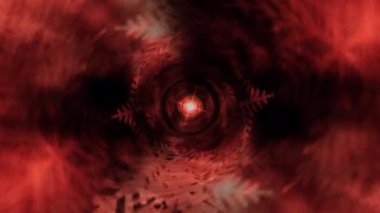 Soyut döngü pastel altın kar taneleri merkez alevi tünel dönüş animasyonlu Bokeh. 4K 3D Sanat sonsuz döngü Bilim Kurgu renkli kar taneleri hiperuzay girdap tüneli. Kirli altın rengi solucan deliğiyle uzay yolculuğu. 