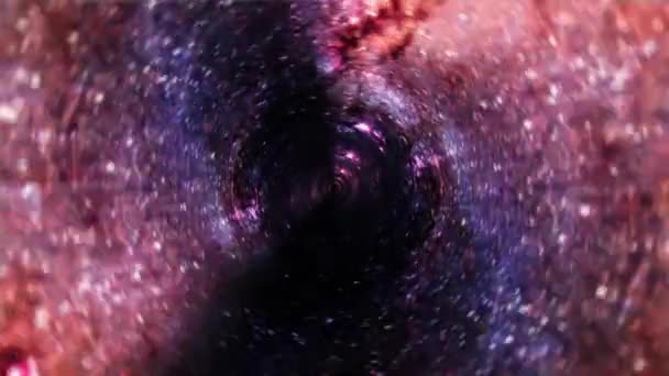 Abstrato Borrado Laranja Roxo Azul Hiperespaço Túnel Através Espaço Vórtice — Vídeo de Stock