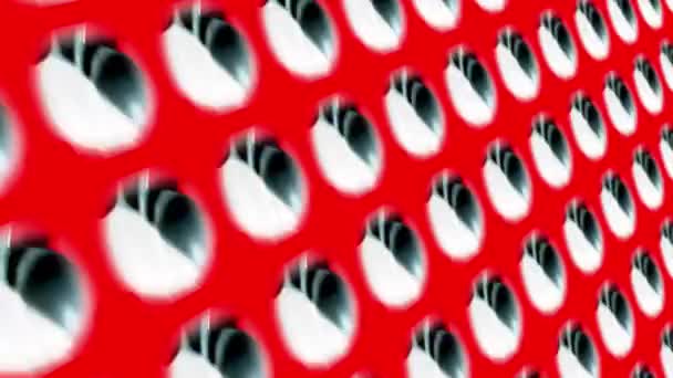 Abstraktní Digitální Odpočítávání Tech Mřížka Vzor Červené Pozadí Deset Sekund — Stock video
