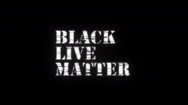 Black and white text word flicker of Black Live Matter animation loop with glitch text effect. 4K 3D seamless looping Black Live Matter glitch effect element for intro, title banner. Colorful Retro Gaming Console Style