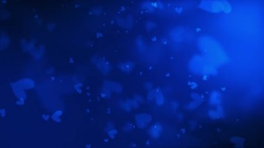 Mavi arka planda mavi kalp rotasyonunda akan soyut döngü. Sevgililer Günü için animasyon, doğum günü partisi, düğün ya da herhangi bir tatil için. Romantik animasyon için arka plan.