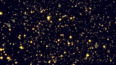 4K looping flow  falling glowing golden heart on black background animation. golden heart animation with blurred bokeh for for Romantic background,St. Valentines Day 