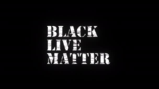 Black White Text Word Flicker Black Live Matter Animation Loop — Stok video