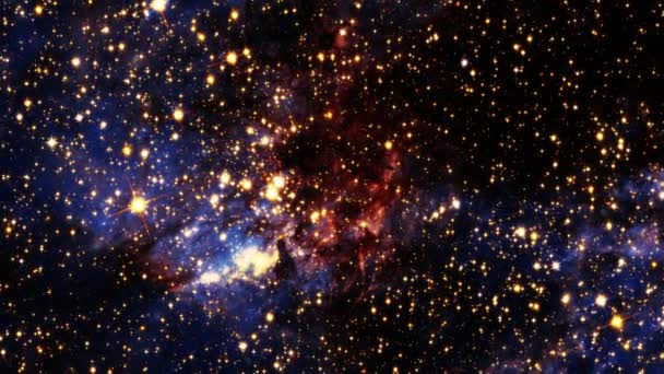 Volando Través Campos Estelares Espacio Exterior Lazo Volando Través Nebulosa — Vídeos de Stock
