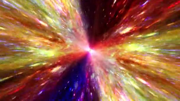 Soyut Yıldızlar Arası Uçuş Renkli Hiper Uzay Sıçraması Warp4K Dipsiz — Stok video