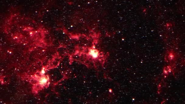 Exploración Galaxias Bucle Sin Fisuras Través Nebulosa Roja Dragon Fish — Vídeo de stock