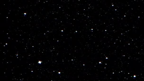 Nattstjärnhimmel Med Vita Blinkande Stjärnor Rörelse Svart Bakgrund Looping Sömlös — Stockvideo