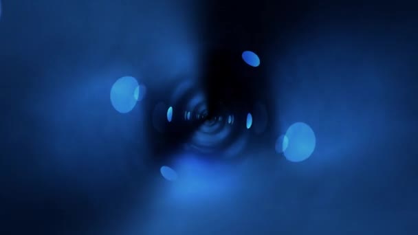 Abstract Magic Dunkelblauen Bokeh Fliegenden Linien Bewegung Und Beleuchteten Blauen — Stockvideo