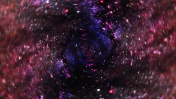 Bulanık Pembe Mavi Hiperuzay Tüneli Uzay Zaman Girdabında Solucan Deliğinde — Stok video