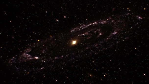 Sömlös Loop Space Resor Exploration Nebulosa Himmel Till Spiral Galaxy — Stockvideo