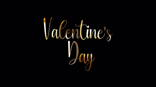 Valentijnsdag Gouden Tekstwoord Illustratie Van Geïsoleerd Woord Met Behulp Van — Stockvideo