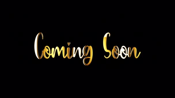 Coming Soon Cinematic Trailer Title Golden Text Black Background Moving — Stock video