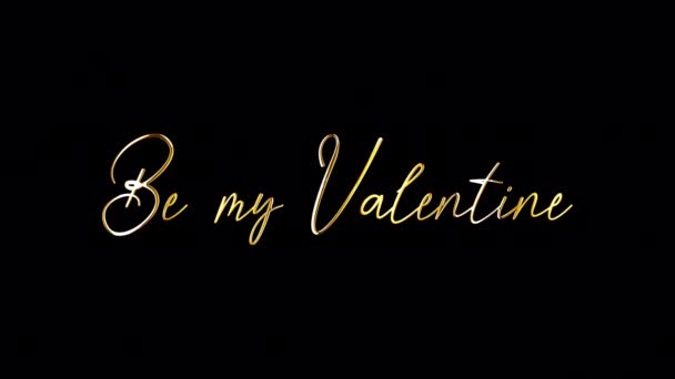 Wees Mijn Valentijn Filmische Trailer Titel Gouden Tekst Illustratie Van — Stockvideo