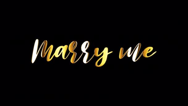 Marry Cinematic Trailer Title Golden Text Black Background Moving Seamless — Vídeo de Stock