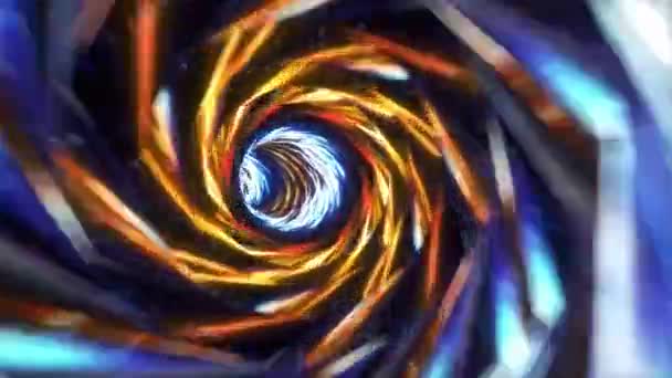 Abstrato Brilho Escuro Luz Colorido Túnel Warp Hiperespaço Através Tempo — Vídeo de Stock