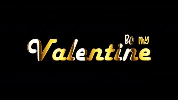 Texto Dorado San Valentín Con Efecto Elemento Animación Movimiento Luz — Vídeo de stock