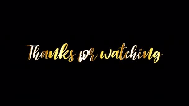 Thanks Watching Golden Text Light Motion Animation Element Effect Seamless — Stock Video