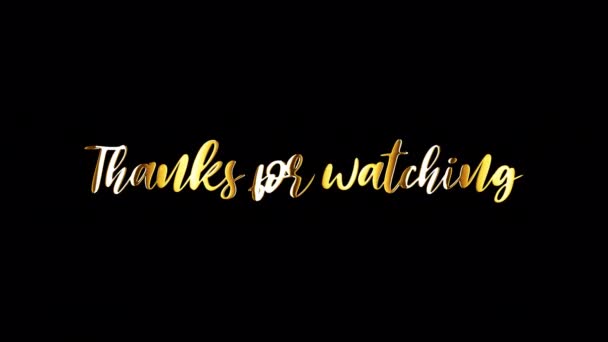 Thanks for Watching golden text with light motion animation element effect. 4K seamless loop isolated transparent video animation text with alpha channel using Quicktime prores 444.
