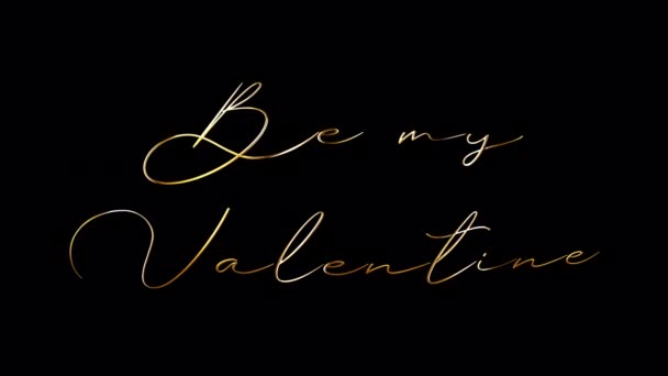 Valentine Gold Text Titlar Bakgrund Typografi Valentine Isolerad Med Alfakanal — Stockvideo