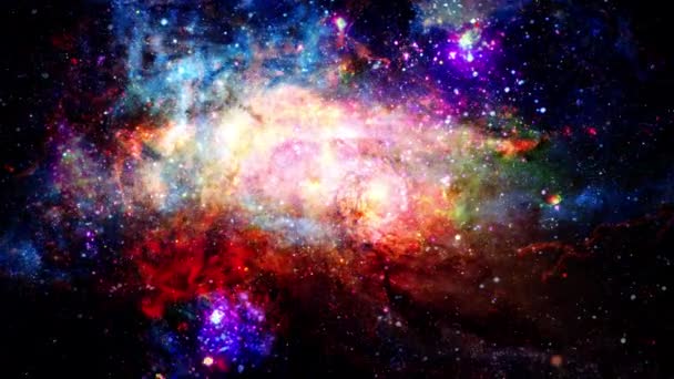 Průzkum Vesmíru Krásné Cestování Vesmírem Směrem Zářící Mléčné Dráze Galaxie — Stock video
