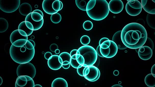 Vackra Neon Blå Bubblor Flyter Upp Rörlig Sömlös Loop Rörelse — Stockvideo