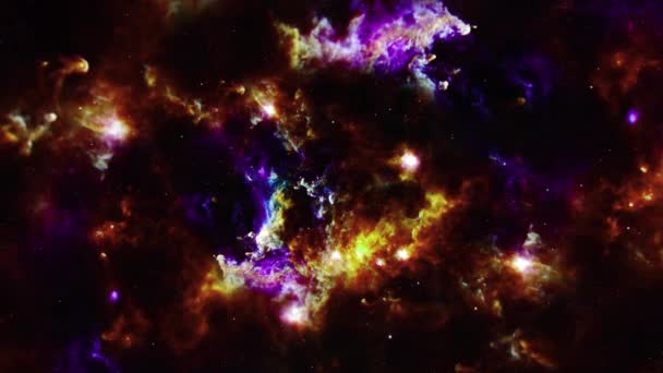 Loop Space Flight Viagens Exploração Espacial Profunda Para Rosette Nebula — Vídeo de Stock