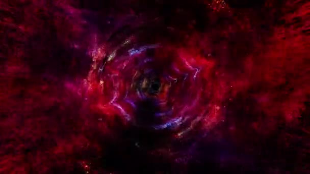 Abstraktní Pohyb Grafické Smyčka Červená Fialová Grunge Psychedelický Kroucení Tunelu — Stock video
