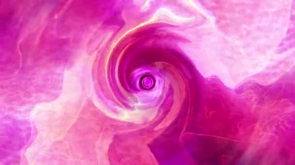 Абстрактный Фон Гипнотический Розово Волновой Вихревой Туннель Мерцает Лопается Рендеринг — стоковое видео