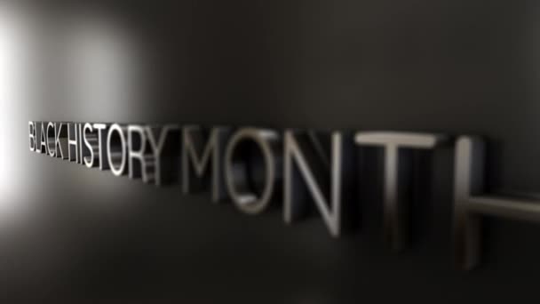 Motion Chrome Text Word Flying Black History Month Animation Effect — Video