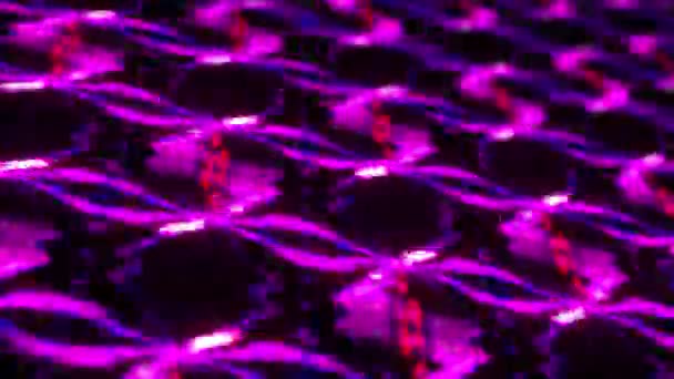 Abstract Seamless Loop Animation Pink Purple Glowlight Grid Matrix Virtual — Stock Video