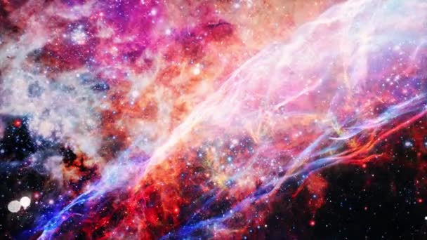 Abstraktní Průzkum Vesmíru Směrem Zářící Galaxii Mléčné Dráhy Animace Létání — Stock video