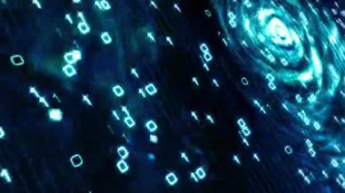 Soyut 3D Sihirli Mavi Dijital Tünel İkili Hareketi tünelde fütüristik Matristik Işık Etkisi. Fütürist neon arkaplan, morötesi ışıldayan çizgiler, lazer ışınları, hız