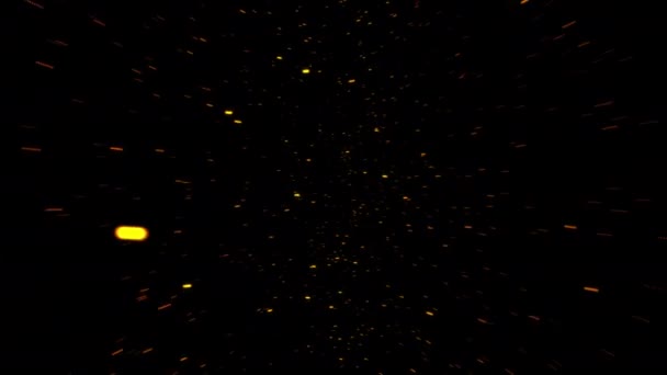 Bezszwowa Pętla Świecących Pomarańczowych Cząstek Ognia Iskrzy Się Górę Pyłu — Wideo stockowe