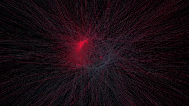 Energia Bagliore Astratta Red Neon Maglia Striscia Tunnel Animazione Rete — Video Stock