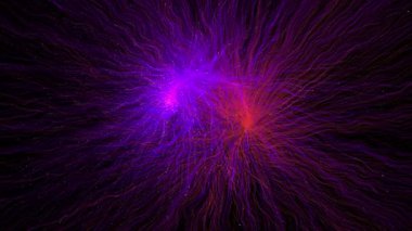 4k soyut ışıltı pembe kırmızı enerji kaos çizgisi parlak çizgi kıvrımlı çizgilerin fütüristik arka planı, 3D ışık bilim kurgu soyut temalı mavi işaret fişeği ve gizemli çizgi dalgaları.