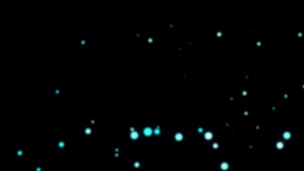 Графика Движения Размытых Голубых Пузырьков Частиц Боке Течет Вверх Черном — стоковое видео