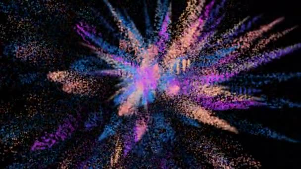 Loop Senza Soluzione Continuità Animazione Particelle Polvere Colore Pastello Esplosione — Video Stock