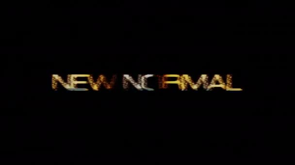 Νέο Normal Κείμενο Λέξη Χρυσό Φως Νέο Normal Στοιχείο Αποτέλεσμα — Αρχείο Βίντεο