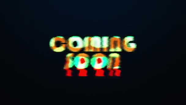 Coming Soon Text Slovo Zlaté Světlo Coming Soon Efekt Element — Stock video