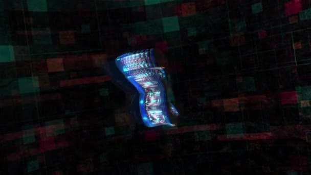 Abstrakt Digital Futuristisk Nedräkning Tio Sekunder Till Kick Ord Med — Stockvideo