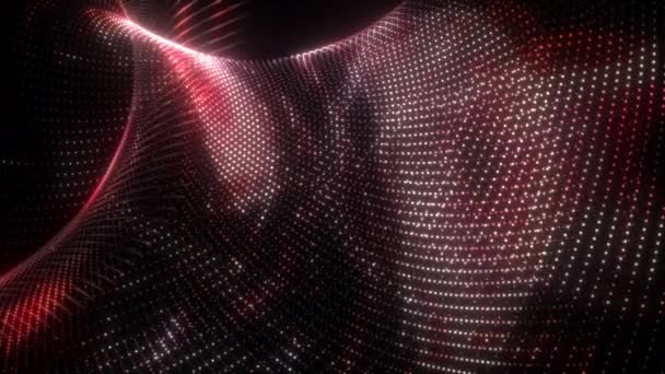 带动画背景的发光红点数字线表面4K三维无缝环路动画技术简介 Vj循环 — 图库视频影像