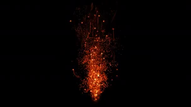 Fantasía Abstracta Brillo Mágico Fuente Partículas Fuego Animación Lazo Hermoso — Vídeo de stock