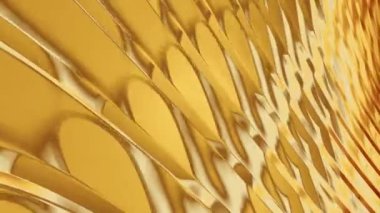 4K soyut 3D altın desenli dalga animasyon nesneleri dalga yüzeyi dokusu pürüzsüz döngü gradyan arkaplanı olan nesneler. Başlık, vj döngüsü, geçiş, iş sunumu için dinamik dijital hareket grafikleri