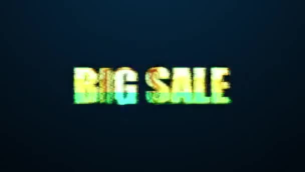 Big Sale Text Word Gold Light Animation Loop Glipped Text — стоковое видео